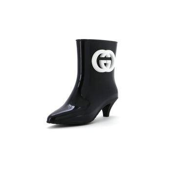Gucci Women's Interlocking G Ankle Rain Boots Rubber