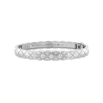 Chanel Coco Crush Bangle Bracelet 18K White Gold with Diamonds