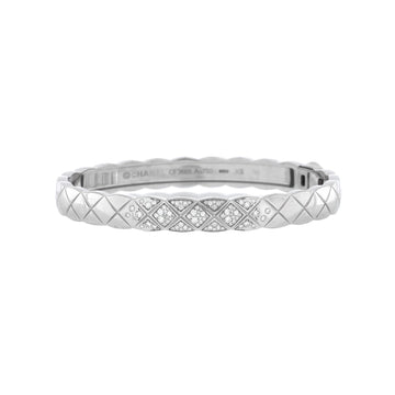 Chanel Coco Crush Bangle Bracelet 18K White Gold with Diamonds