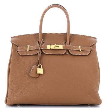 Hermes Birkin Handbag Brown Togo with Gold Hardware 35