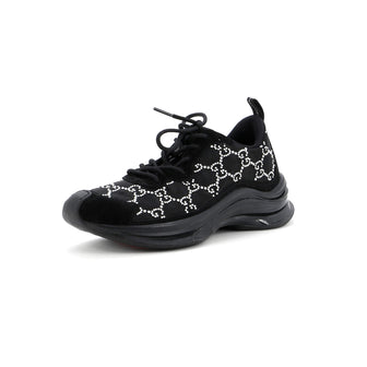 Gucci Run Sneakers Crystal GG Embellished Mesh and Suede Black 3288802