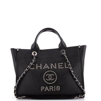 Chanel Deauville Tote Studded Caviar Small
