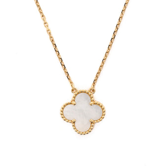 Van Cleef & Arpels Vintage Alhambra Pendant Necklace 18K Yellow Gold and Mother of Pearl