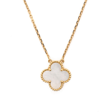 Van Cleef & Arpels Vintage Alhambra Pendant Necklace 18K Yellow Gold and Mother of Pearl