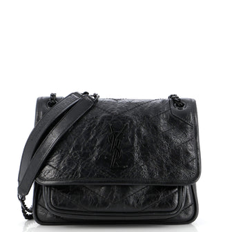 Saint Laurent Niki Chain Flap Bag Matelasse Chevron Leather Baby