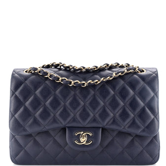 Chanel Classic Double Flap Bag Quilted Caviar Jumbo