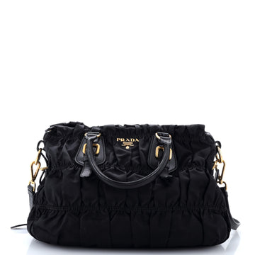 Prada Gaufre Convertible Tote Leather and Tessuto Large