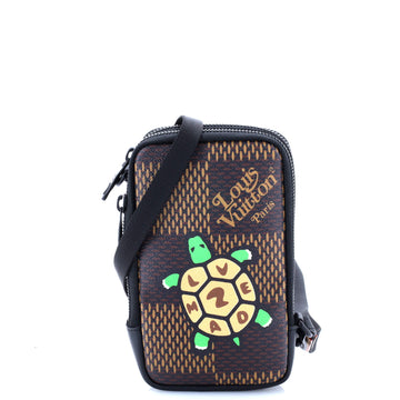 Louis Vuitton Nigo Double Phone Pouch Limited Edition Printed Giant Damier