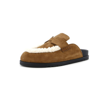 Hermes Women's Go Mules Suede with Shearling