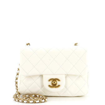 Chanel Pearl Crush Square Flap Bag Quilted Lambskin Mini