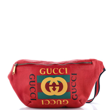 Gucci Logo Belt Bag Printed Leather Medium