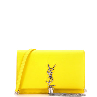 Saint Laurent Classic Monogram Tassel Chain Wallet Leather