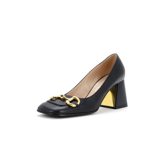 Gucci Women's Horsebit Mid-Heel Pumps Leather