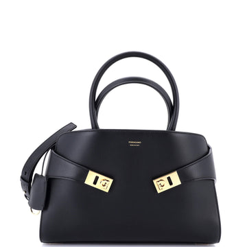 Salvatore Ferragamo Hug Gancini Top Handle Bag Leather Small