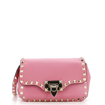 Valentino Garavani Rockstud Flip Lock Flap Bag Leather Mini