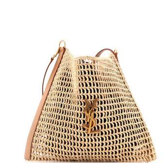 Saint Laurent Oxalis Shoulder Bag Raffia Crochet with Leather