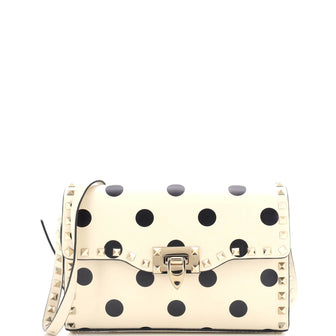 Valentino Garavani Rockstud Flip Lock Flap Bag Printed Leather Medium