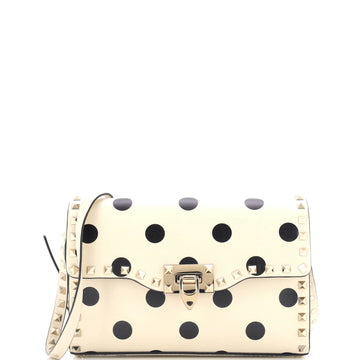 Valentino Garavani Rockstud Flip Lock Flap Bag Printed Leather Medium