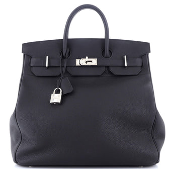 Hermes HAC Birkin Bag Black Togo with Palladium Hardware 40