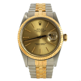 Rolex Oyster Perpetual Datejust Automatic Watch Stainless Steel and Yellow Gold 36