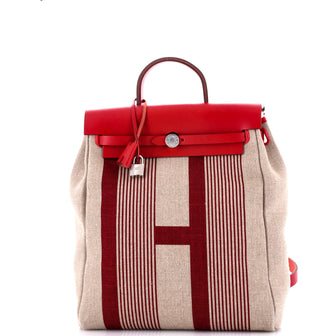Hermes Herbag A Dos Zip Backpack H Vibration Toile and Leather