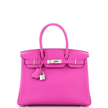 Hermes Birkin Handbag Pink Novillo with Palladium Hardware 30