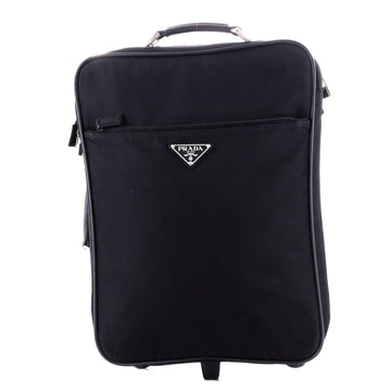 Prada Trolley Rolling Luggage Tessuto and Saffiano Leather Mini