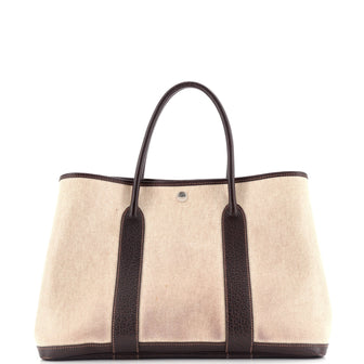 Hermes Garden Party Tote Toile and Leather 36