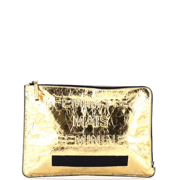 Chanel Feminine Pouch Crinkled Leather Large