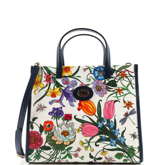 Gucci Convertible Tote Flora Canvas Medium