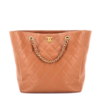 Chanel Open Shopping Tote Quilted Lambskin Large