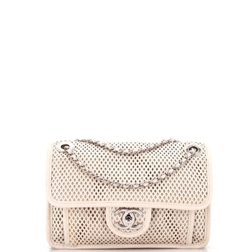 Chanel Up In The Air Flap Bag Perforated Leather Small