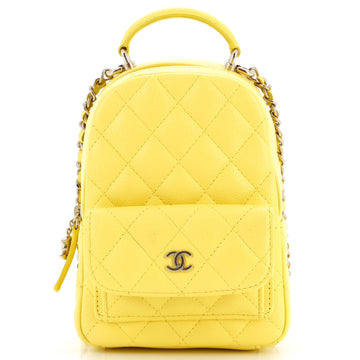 Chanel Classic CC Chain Pocket Backpack Quilted Caviar Mini