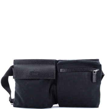 Gucci Vintage Double Belt Bag GG Denim