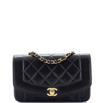 Chanel Vintage Diana Flap Bag Quilted Lambskin Small