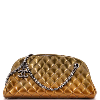Chanel Just Mademoiselle Degrade Bag Quilted Patent Medium