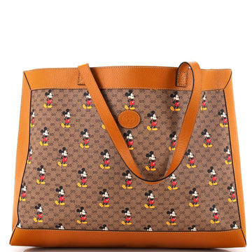 Gucci Disney Mickey Mouse Soft Open Tote Printed Mini GG Coated Canvas Medium