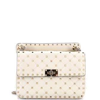 Valentino Garavani Rockstud Spike Flap Bag Quilted Leather Medium