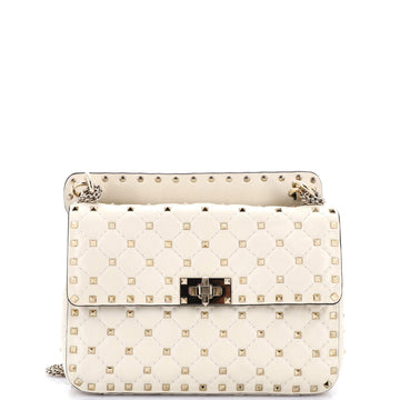 Valentino Garavani Rockstud Spike Flap Bag Quilted Leather Medium