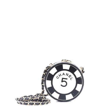 Chanel Poker Chip Clutch With Chain Quilted Lambskin with Enamel