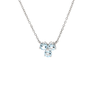 Tiffany & Co. Aria Pendant Necklace 18K White Gold with Aquamarine