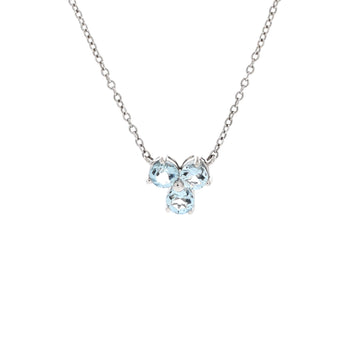 Tiffany & Co. Aria Pendant Necklace 18K White Gold with Aquamarine