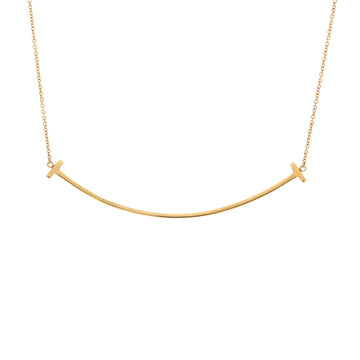 Tiffany & Co. T Smile Pendant Necklace 18K Yellow Gold Large