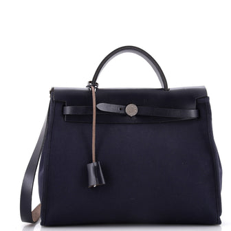 Hermes Herbag Toile and Leather PM