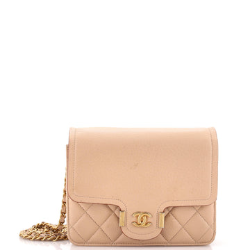 Chanel Archi Chic Square Wallet on Chain Quilted Grained Calfskin