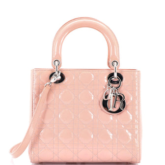 Christian Dior Lady Dior Bag Cannage Quilt Patent Medium