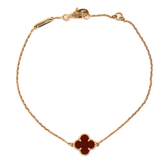 Van Cleef & Arpels Sweet Alhambra Bracelet 18K Rose Gold and Carnelian