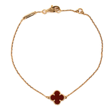 Van Cleef & Arpels Sweet Alhambra Bracelet 18K Rose Gold and Carnelian