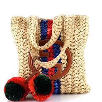 Gucci Blondie NM Open Tote Raffia Small
