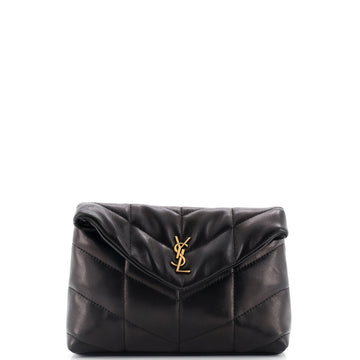 Saint Laurent LouLou Puffer Clutch Leather Small